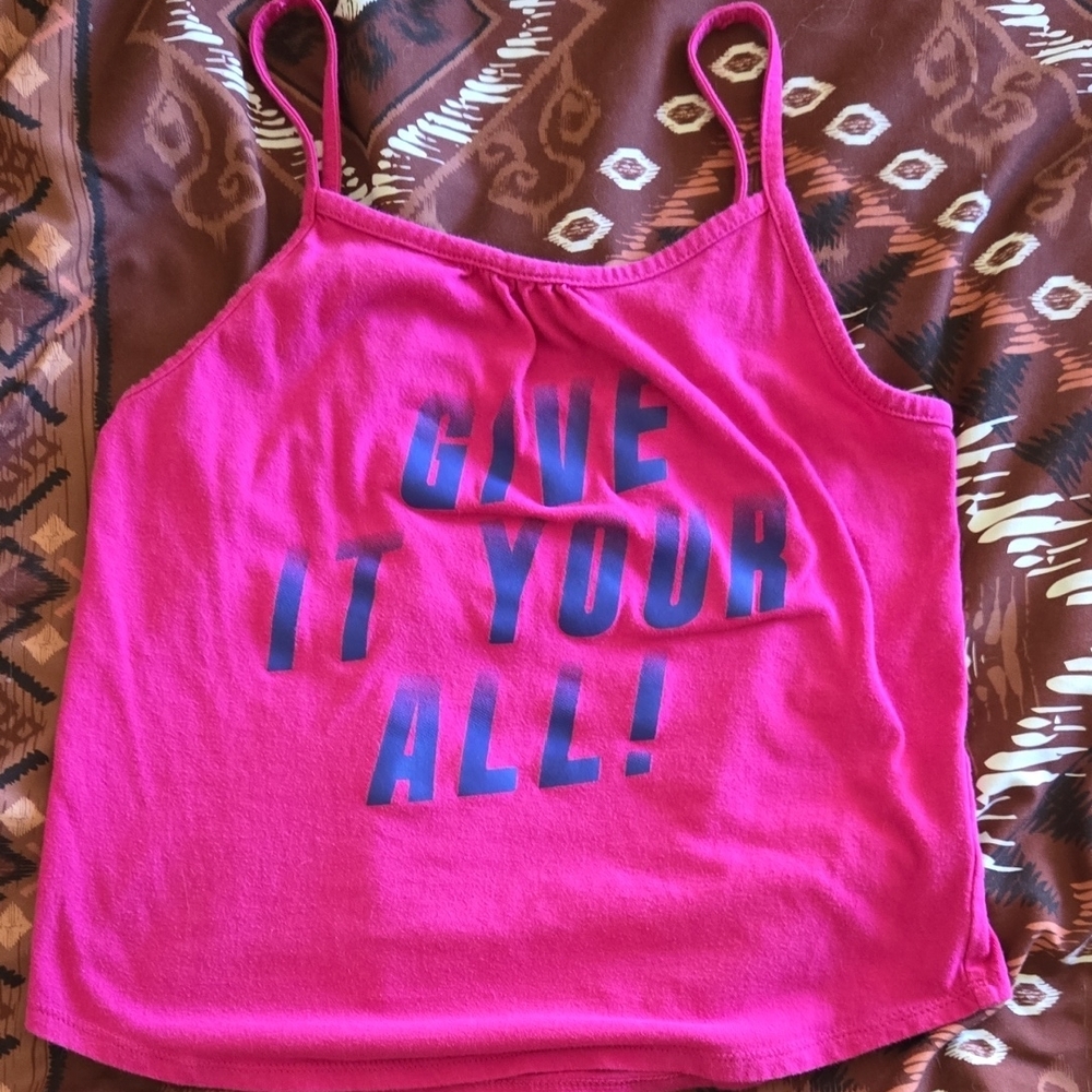 Kids Pink Tank Top - Give It Your All